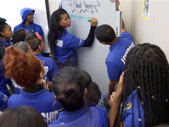 Grant High students working together