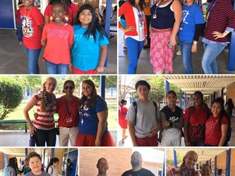 Students showing their patriotism