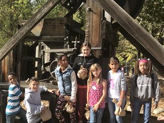 Hagginwood students in front of the mill