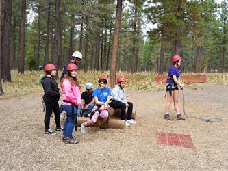 Waiting to climb