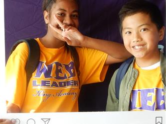 Students smiling on first day of school