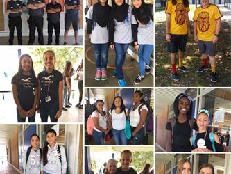 Students dressed as twins
