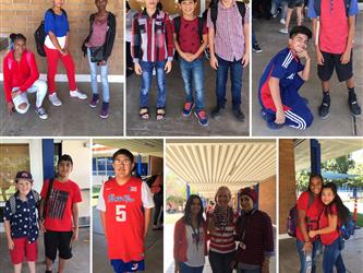 Students showing their patriotism