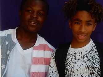 Students smiling on first day of school